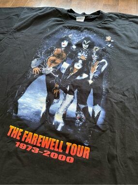 Vintage KISS The Farewell Tour 2000 Black Graphic Band Concert T-Shirt XXL